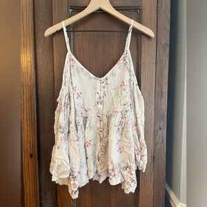 Torrid Floral Button-Front Off Shoulder Blouse